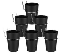 IWOWHERO Set 6 Organizer per Pannelli Forati con Bicchieri Neri e Ganci in Ferro e ABS Contenitori Portaoggetti per Garage Officina e Spazio Lavoro Accessori per Organizzazione Manuale