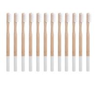 IWOWHERO Set da 12 Spazzolini da Denti in Bambù per Adulti con Setole Morbide Manico Antiscivolo Naturale Spazzolini da Viaggio e Uso Domestico per Pulizia Orale e Alito Fresco