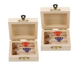 IWOWHERO Set da 2 Scatole di Legno per Chioma Fetali e Cordone Ombelicale Contenitore Commemorativo per Riccioli e Denti da Fata Custodia Ricordi Ragazzo Ragazza per Cameretta e Regalo