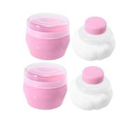 IWOWHERO Set di 2 Puff per Polvere Talco per Bambini Rosa, Soffice in Flanella e Plastica Pp, Morbido sulla Pelle e Facile da Usare a Mano per Neonati e Bambini
