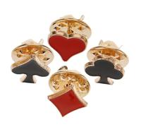 IWOWHERO Set di 4 Spille da Bavero a Forma di Carte da Gioco in Lega di Zinco Design Versatile e Materiale per Decorazione Femminile in Occasioni Multiple