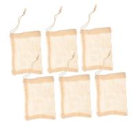 IWOWHERO Set Di 6 Sacchetti Per Sapone Da Toilette in Rete Con Coulisse E Porta Sapone Da Viaggio