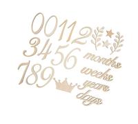 IWOWHERO Set di Carte Numeriche per Traguardi Bebè in Materiale Sintetico Resistente, Decorazione Fotografica per Primo Compleanno e Nascita, Forme Mesi e Settimane, Colore Khaki