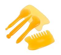 IWOWHERO Set di Strumenti da Massaggio Gua Sha in Resina Naturale per Viso e Collo, Kit Completo Penna Agopuntura, Raschietto Muscolare e Pettine per Stimolare Punti e Migliorare Pelle