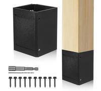 IWOWHERO Set Protezione in Metallo Regolabile per Pali di Recinzione e Cassette Postali Manicotto Resistente per Pali di Terrazza Copertura Base Palo per Uso Esterno