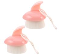 IWOWHERO Spazzola Detergente Esfoliante per Viso 2 Pezzi Rosa Setole Morbide a Forma di Cuore, Scrubber Manuale Portatile per Pulizia e Massaggio del Viso, Adatta a Pelli Sensibili
