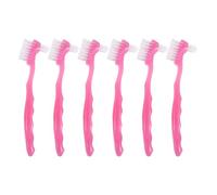IWOWHERO Spazzolino per Dentiere 6 Pezzi con Doppia Testa, Setole Morbide e Manico Ergonomico per Pulizia Profonda di Protesi Dentarie, Portatile per Anziani e Igiene Orale in