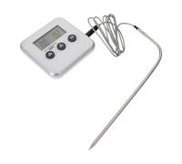 IWOWHERO Termometro con Timer e Allarme Temperatura Sensore per Carne Bbq Monitoraggio Preciso Celsius Fahrenheit Supporto da Tavolo o Parete Uso Indoor e Outdoor per Carne Pesce Bevande e