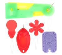 IWOWHERO Tira-Aghi con Coulisse per Cucire 5 Pezzi Infila-ago in Plastica Leggeri E Portatili per Progetti Colore Casuale