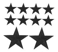 IWOWHERO Toppe Termoadesive Bambina Stelle Ricamate Cinque Punte Nero in Poliestere 10 Pezzi per Personalizzare Vestiti -shirt Progetto Fai da Te