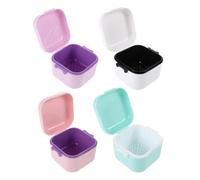 IWOWHERO Valigetta Porta Punte per Trapano Unghie in Plastica con Filtro, Set 4 Pezzi per Manicure e Pedicure, Contenitore Portatile per Pulizia e Conservazione Strumenti Nail Art