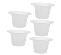IWOWHERO Vaso da Notte Certificazione Tecnologica Unisex 5 Pezzi in Plastica Resistente senza Sbavature Forma Rotonda, Adatto per Ospedale e Viaggio per Anziani e Disabili