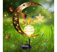 IWTBNOA Lampade Solari per Esterni da Giardino, Luci Decorative con Sfera di Vetro a Led, Impermeabile, Metallo per Balcone, Patio, Cortile, Prato