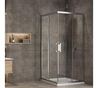Ix Box Shower Box Angolare Con Ante Scorrevoli Dafne S168 Dafne 6 Millimetri - Tipo Cristallo: Trasparente, CONFEZIONE: 1 pz., Dimensione: 70x70x195H Regolabile