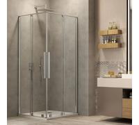 Ix Box Shower Box Angolare Con Ante Scorrevoli Fucsia BMA134 8 Millimetri - CONFEZIONE: 1 pz., Dimensione: 80 x 100 x 200H Regolabile