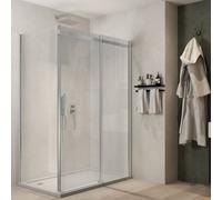 Ix Box Shower Lato fisso Calla LF116 Cristallo 6 millimetri Chrome - CONFEZIONE: 1 pz., Dimensione: 100 cm Regolabile