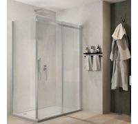 Ix Box Shower Lato fisso Calla LF116 Cristallo 6 millimetri Chrome - CONFEZIONE: 1 pz., Misure: 67-69xH195cm Trasparente