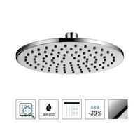 Ix Box Shower Soffione Doccia Tondo in Ottone Cromato 8 millimetri - CONFEZIONE: 1 pz., Dimensione: ø 250 mm