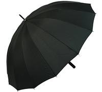 ix-brella - accendino XXL grande ombrello 16 pezzi con comodo e morbido manico - Diametro 1,29 metre Nero Black 129