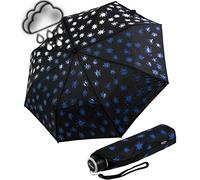 iX-brella Mini Ultra Light - Ombrello tascabile da donna con tetto grande, extra leggero, Colore cangiante, Paintdrops Blue, Taschenschirm Handöffner, Moderno compatto
