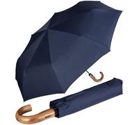 iX-brella - Ombrello da uomo XXL 121 cm con vero manico in legno e accensione automatica, blu (Insignia Blue), 121 cm