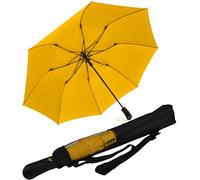 iX-brella Ombrello pieghevole XXL in fibra di vetro da 124 cm con automatico, giallo, 124 cm, Ombrello tascabile XXL