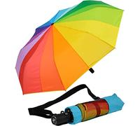 iX-brella Ombrello tascabile XXL con apertura automatica - Full Class - tetto grande 122 cm, Multicolore arcobaleno, 16 colori, 122 cm