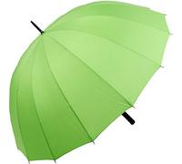 iX-brella - Ombrello XXL leggero a 16 raggi, con comoda impugnatura morbida, diametro 1,29 metri, verde, 129cm, Ombrello per partner con aprimano.