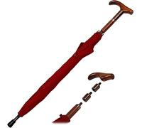iX-brella Ombrellone regolabile in altezza con manico in legno, rosso scuro, 105 cm, Ombrello di supporto
