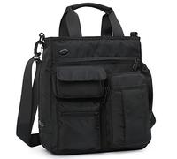 IX INOXTO Borsa a tracolla da uomo per computer portatile, borsa a tracolla da lavoro, ufficio, impermeabile, per viaggi, lavoro, università, nero