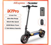 Ix7pro Scooter elettrico 17.5Ah 2000W Dual Drive Scooter 10 pollici antiscivolo fuoristrada pneumatico Kick Scooter 60 KM/H velocità con APP