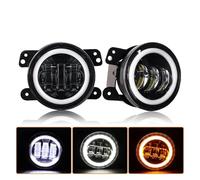 Ixaundd Fari Anteriori Fendinebbia 30w 4 Pollici Bianchi DRL LED Rotondi Con Lente Proiettore 4'' Fendinebbia Per Fuoristrada Per Jeep Per Wrangler Fanale Proiettore