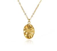 IXDEAXLY Delicata collana con ciondolo a forma di stella polaris, design minimalista, alla moda, con pianeta e stella, per donne e ragazze, Zinco, Nessuna pietra preziosa