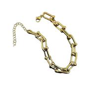 IXDEAXLY Unico Ferro di Cavallo Bit Link Bracciale Graffetta U Forma Cavallo Bit Link Catena Bracciale Gioielli per Donne e Uomini, Adjustable, Rame, Nessuna pietra preziosa