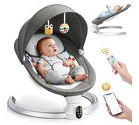Ixdregan Operazione APP Sdraietta Neonati,Imbracatura a 5-Punti Migliorata Altalena Neonato Elettrica con 3 Timer,5 Velocità di Altalena,10 Musiche, Sdraietta Neonati Bluetooth Imbottita Morbida 0-9kg