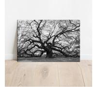 IXEHOH Grande albero in bianco e nero su tela,decorazione da parete per soggiorno,ufficio,stampa forestale,parco nazionale,dipinto di paesaggio 70x120 cm (28x47 pollici) con cornice