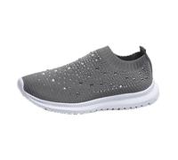 IXII Sneaker Casual Scarpe da Ginnastica da Donna in Rete con Brillantini, Scarpe da Ginnastica Casual Antiscivolo da Donna, Scarpe da Passeggio Ortopediche Antiscivolo-F||38EU