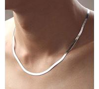 Ixkbiced Collana 4mm Catena a serpente Catena a lama per gioielli da uomo e da donna