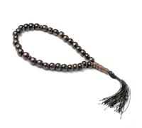 Ixkbiced Collana di preghiera in legno naturale islamico 8 mm perle di legno autentiche perle indonesiane rosario musulmano tasby mibaha gioielli religiosi per donne e uomini
