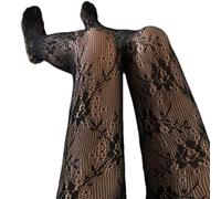 Ixkbiced Donne scava fuori floreale pizzo collant a rete Kawaii collant calze