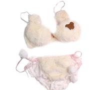 Ixkbiced - Set di biancheria intima da donna, 2 pezzi, motivo: orsetto sveglio