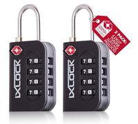 iXLOCK Lucchetto TSA 008, Lucchetto Valigia Aereo Codice 4 Cifre Nero 2 Pz