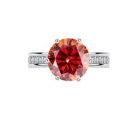 IXMLDAXD Anelli con diamanti Moissanite da 5 ct for donne Anelli di fidanzamento VVS1 colore D Anelli nuziali Moissanite verde/giallo/rosso con certificato(Red,9)