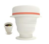 IXMLDAXD bicchieri pieghevoli, Bottiglia d'acqua retrattile con coperchio, design portatile e salvaspazio, ideale for campeggio attività all'aperto(White)