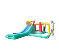 IXMLDAXD Castello Gonfiabile， Space Trampolino Famiglia Sdraietta e Scivolo for Esterni nel Cortile, 485X380X190 cm