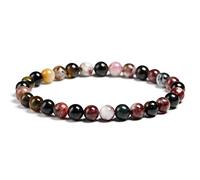 IXMLDAXD di pietre naturali, Braccialetto con tormalina mista adatto for donne e uomini, bracciale perline di quarzo(Beads 6mm,24cm 9.5inch)