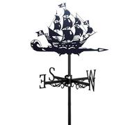 IXMLDAXD direzione del Vento, Banderuola in Metallo Nero for Montaggio sul Tetto, indicatori di direzione del Vento for Cortile, Esterno, capannoni, Decorazione del Patio del Giardino, A(F)