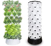 IXMLDAXD Fiori idrici, Set di Torri idroponiche, Sistema Coltivazione idroponica, acquaponica, Senza Suolo, aeroponico automatizzato(White,8floors)