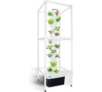 IXMLDAXD Fiori idrici, Sistema di Coltivazione idroponica con Luce LED - Torre Verticale Smart Planter da Giardino a 45 Fori for Kit germinazione aeroponica