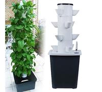 IXMLDAXD Fiori idrici, Sistema di Coltivazione idroponica Hydroponics Tower Garden: coltiva Erbe aromatiche, Frutta e Verdura con Timer, Pompa vasi a Rete(20holes)